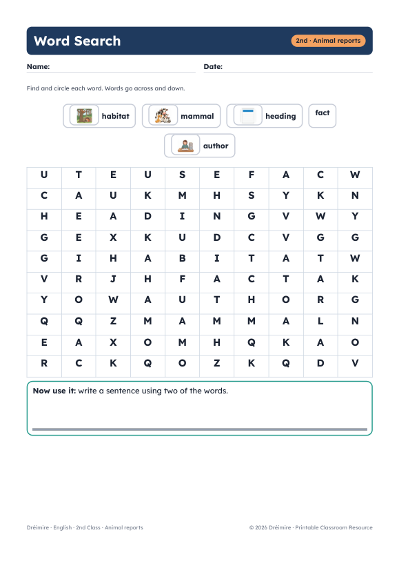 Illustrated word search